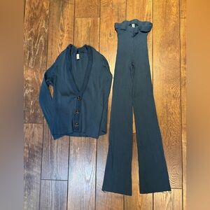 KOTN Women's Nile Ribbed Teal blue Set